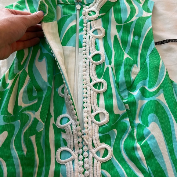 Lily Pulitzer Women’s Alexa Stretch Blue and Green Shift Dress Size 0 - Picture 6 of 10